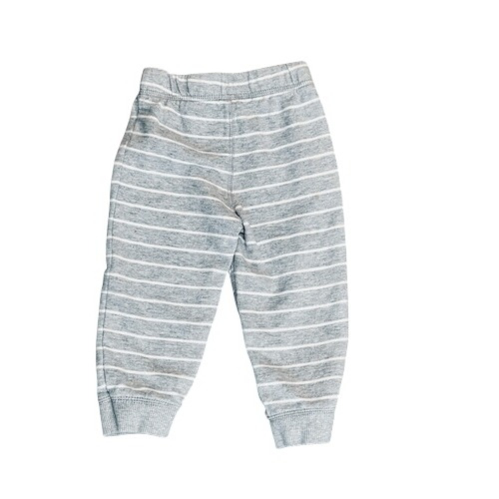 Terry Cotton Knit Boys Joggers Grey Striped‎ by Raymond Fabric 18 months Toddler